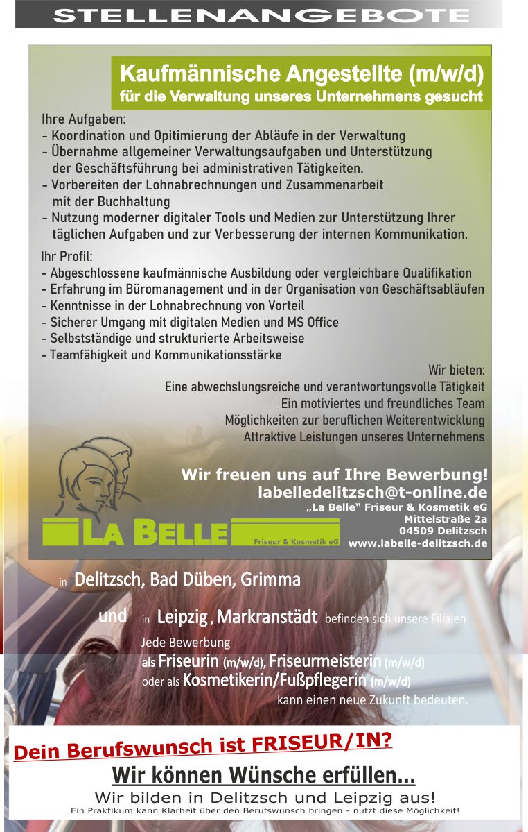 Stellenangebote, Friseur Friseurin Kaufmännische Angestellte, Kosmetikerin, Kosmetiker, Fußpfegerin, Fußpfleger, Ausbildungspaltz Ausbildung Friseur